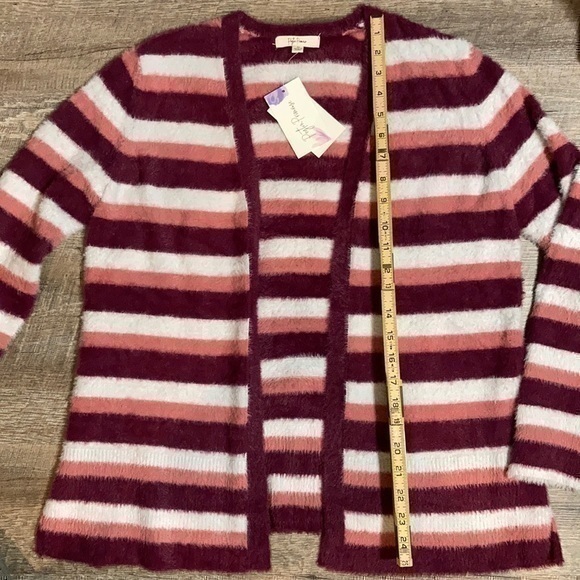 Peyton Primrose pink and white striped cardigan size medium - Picture 4 of 11
